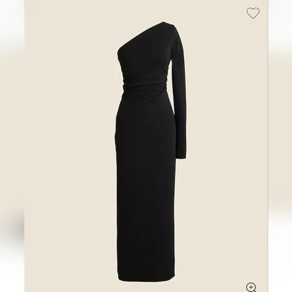 J Crew One-shoulder dress in jersey crepe CF786 Black